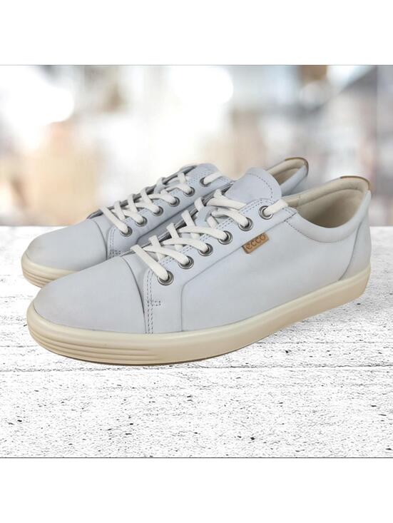 Ecco Shoes - ECCO SOFT  WOMEN'S GREY NUBUCK LACE UP SNEAKER SIZE 11